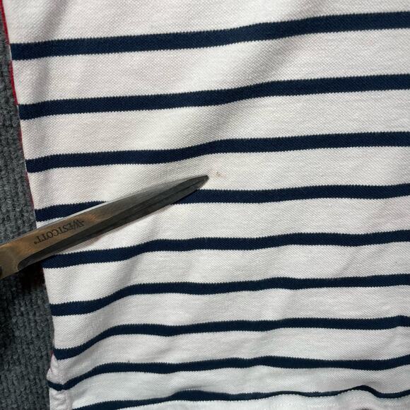 Southern Tide Polo Shirt Men's Large Red/White/Blue Striped Classic Fit Casual - Picture 2 of 10